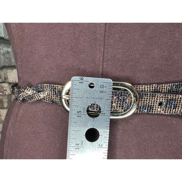 Nine west belt braided sparkly animal print y2k bronze black gold - Picture 6 of 12